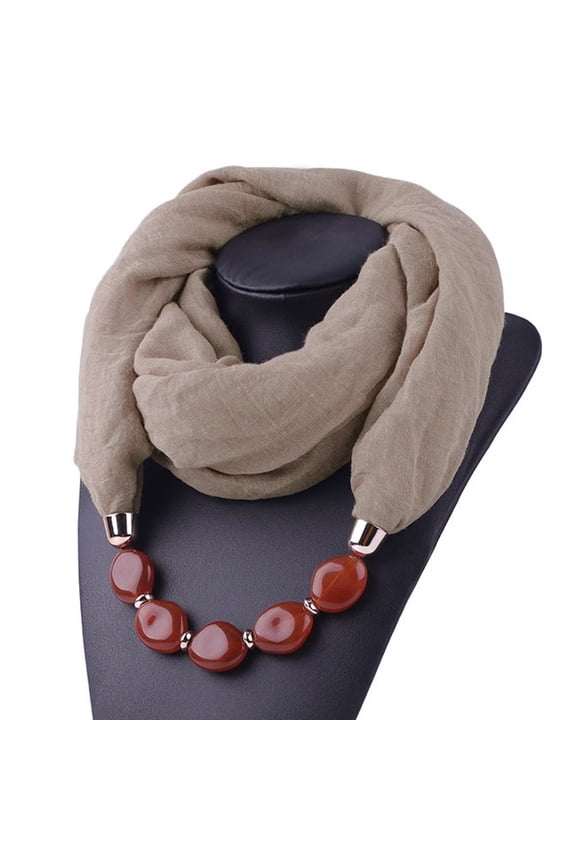 Infinity Scarf for Women Lightweight Cotton Linen Necklace Pendant Scarf Bali Yarn Ethnic Circle Neck Wrap Scarves