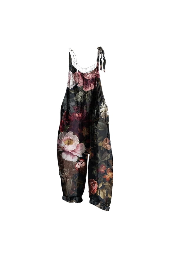 Jumpsuits for Women Dressy Women Ladies Printed Summer Sleeveless Backless Loose Long Playsuits Rompers Jumpsuit Rompers for Women 2025 My Order