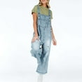 thumbnail image 1 of ZZwxWA Jumpsuits for Women 2025 Summer Adjustable Strap Ripped Jeans Overalls Loose Wide Leg Denim Pants Rompers with Pockets, 1 of 6