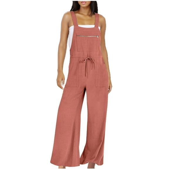 ZZwxWA Jumpsuits for Women Shorts Women's Sleeveless Loose Overalls Rompers Cotton Linen Wide Leg Jumpsuits Rompers for Women 2025 up to 50% Off