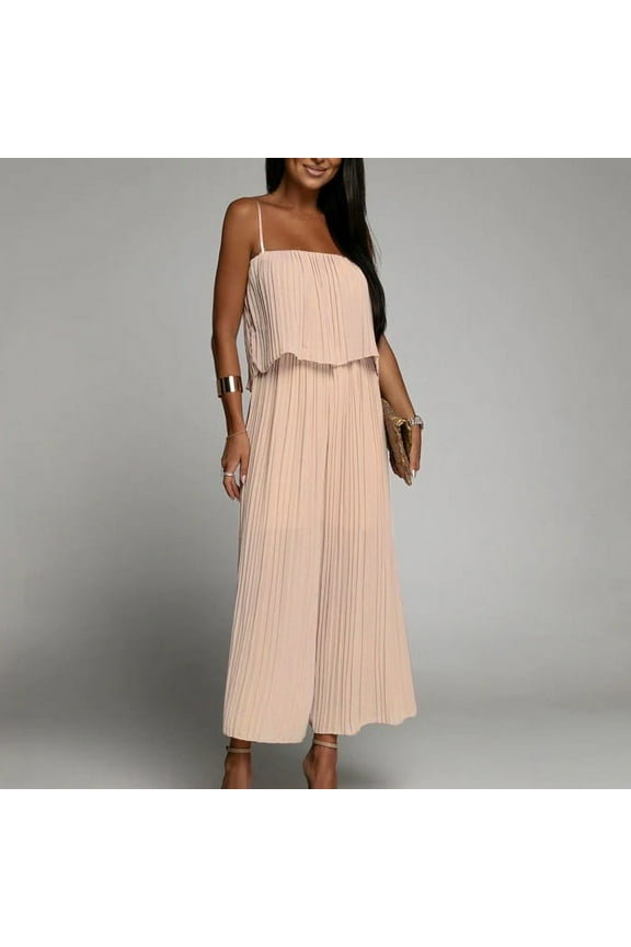 Jumpsuits for Women Women's Stylish Casual Strapless High-Waisted Jumpsuit Pants Women's Jumpsuits, Rompers & Overalls