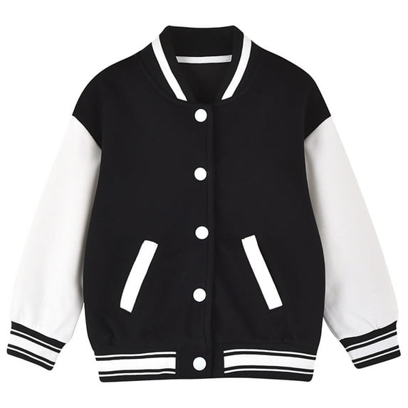 ZZwxWA Kids Baseball Jacket Boys Girls Varsity Jacket Casual Lightweight Cardigan School Coat Outwear