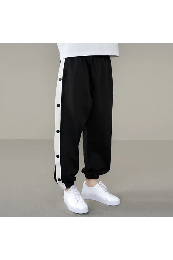 ZZwxWA Kids Boys Side Split Press Button Pants Sweatpants Sport Basketball School Trousers with Pockets Jogging Pants Sale