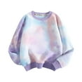thumbnail image 1 of ZZwxWA Kids Clothes Girls Fashion Sweatshirt with Colorful Design, Cotton Crewneck Sweatshirt with Tie Dye Bottom Shirts, 1 of 6