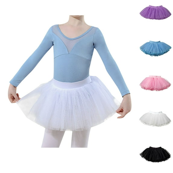 ZZwxWA Kids Girls 4 Layers Tulle Tutu Skirt Ballerina Ballet Tutus Dress Festival Party Performance Costume Reduced Price