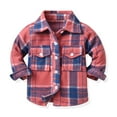 thumbnail image 1 of ZZwxWA Kids Toddler Flannel Shirt Jacket Clothes Plaid Long Sleeve Lapel Button Down Shacket Baby Boys Girls Fall Shirt Coat with Pockets, 1 of 6
