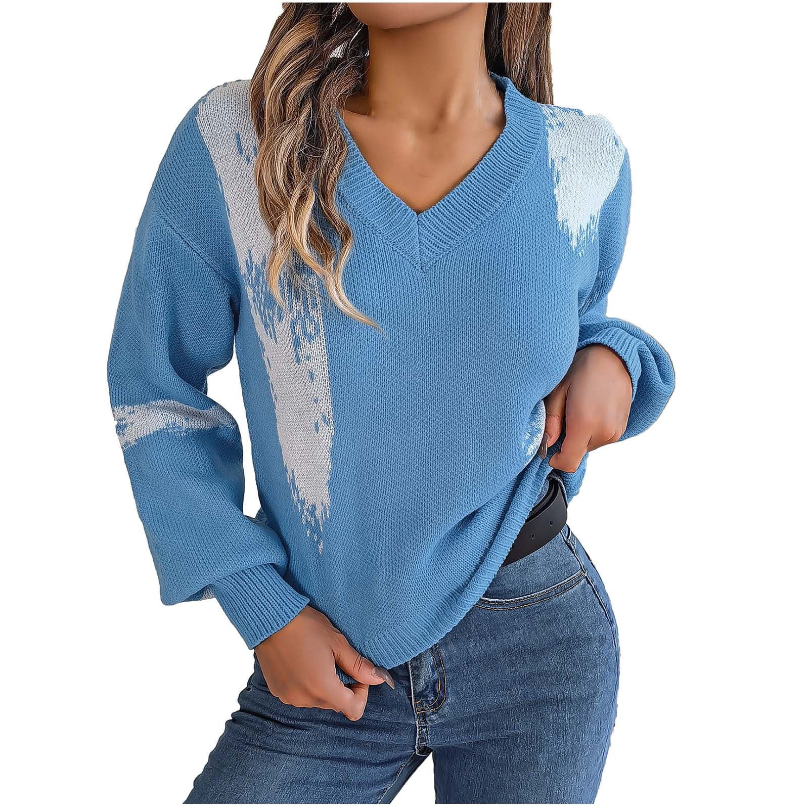 ZZwxWA Lightweight Sweaters for Women, Clearance, Women's Casual V-neck ...