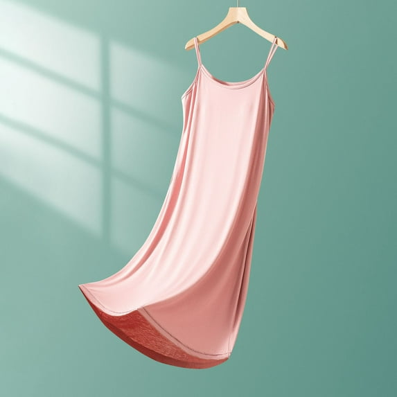 ZZwxWA Long Slip Dress for Women Adjustable Spaghetti Straps Full Slip for Women Under Dresses Cami Midi Dresses Nightgown