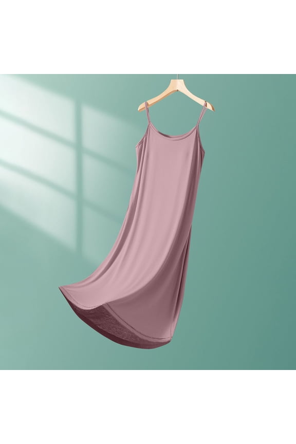 Long Slip Dress for Women Adjustable Spaghetti Straps Full Slip for Women Under Dresses Cami Midi Dresses Nightgown