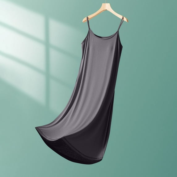 ZZwxWA Long Slip Dress for Women Adjustable Spaghetti Straps Full Slip for Women Under Dresses Cami Midi Dresses Nightgown