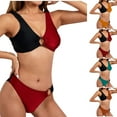 thumbnail image 1 of ZZwxWA Low Cut 2 Piece Match Tankini Sets for Women Lingeries Underwear Swimsuit Bikini Tankini Sets Women, 1 of 3