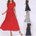 thumbnail image 1 of ZZwxWA Maxi Dress for Women Sexy Tank Sundress Boho Polkadot Print Summer Sleeveless O-Neck Party Long Dress Beach Sundress, 1 of 7