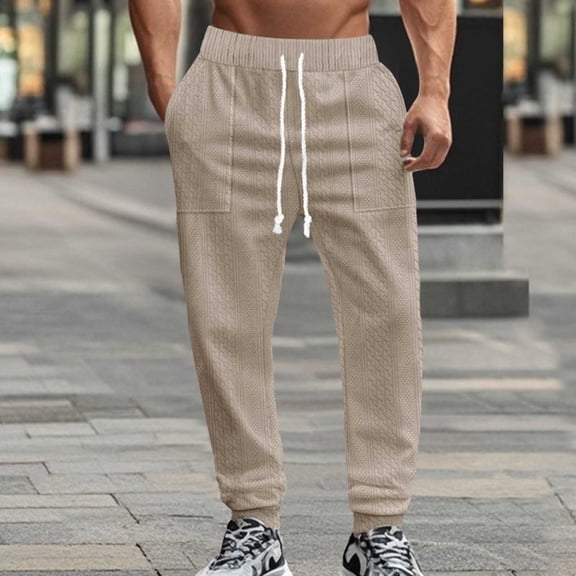 ZZwxWA Men Clothing Man Large Size Fashion Fallow Pockets Drawstring Waist Binding Leg Pants Work Pants for Men Holiday Gift Finder