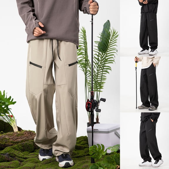 ZZwxWA Men Clothing Men Outdoors Fashion Water Proofing Design Solid Casual Elastic Waist Pocket Cargo Pants Dress Pants for Men up to 65% Off
