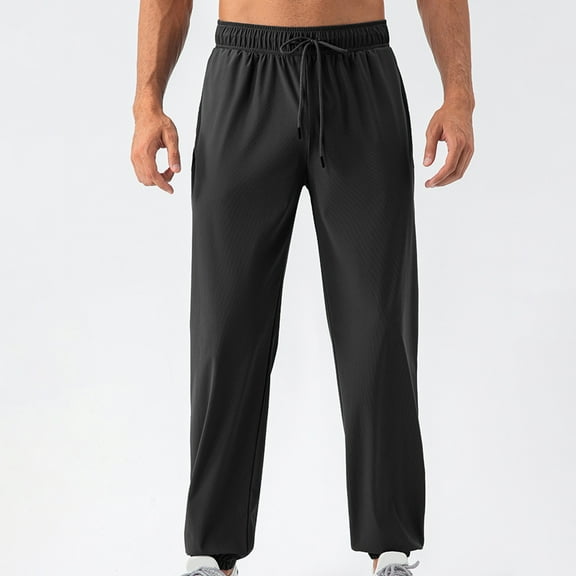 ZZwxWA Men Clothing Men's Casual Fashion Pocket Elastic Ankle Binding Solid Color Elastic Waist Jogger Pants Cargo Pants for Men My Order