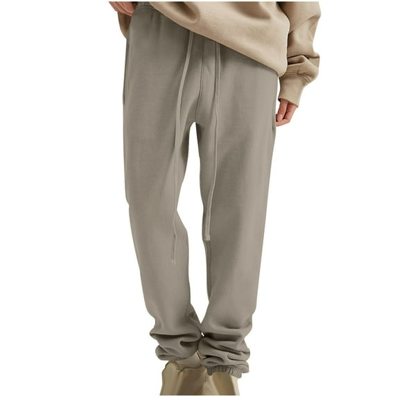 Brondbend Men Clothing Men's Solid Color Pocket Drawstring Casual Youth Versatile Sports Oversized Pants Joggers for Men Online Shopping