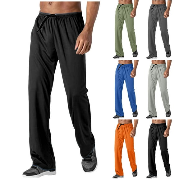 ZZwxWA Men Clothing Men's Stylish Solid Straight Leg Sweatpants Loose Casual Full Length Pants Track Pants Men up to 65% Off