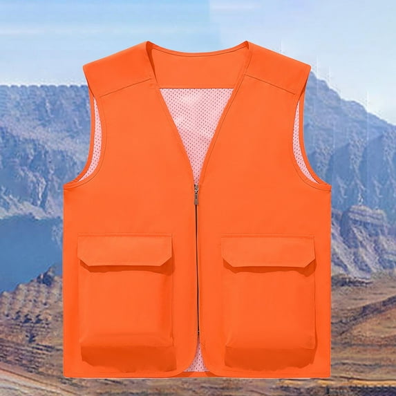 ZZwxWA Men Fishing Hunting Vest Outdoor Travel Work Cargo Vest Jacket with Pockets Mesh Quick Dry Zip Waistcoat Online Shopping