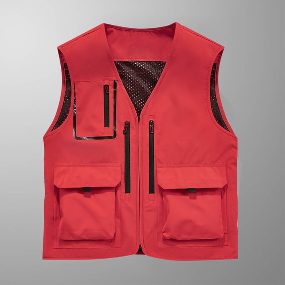ZZwxWA Men Mesh Breathable Coats Outdoor Quick Dry Safair Cargo Fishing Travel Vest with Multiple Pockets Workout Dressy