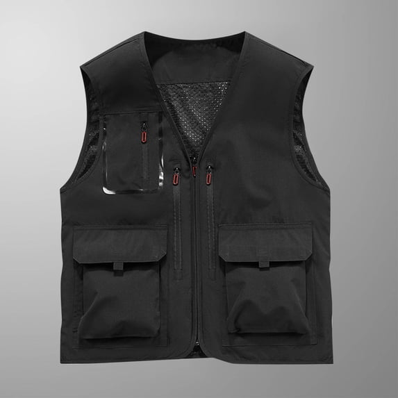 ZZwxWA Men Mesh Breathable Coats Outdoor Quick Dry Safair Cargo Fishing Travel Vest with Multiple Pockets Workout Dressy