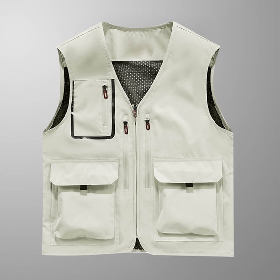 ZZwxWA Men Mesh Breathable Coats Outdoor Quick Dry Safair Cargo Fishing Travel Vest with Multiple Pockets Workout Dressy