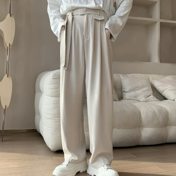 ZZwxWA Men Pants Fashion Men's Solid Color Casual Elastic Lace Up Loose Sports Work Pants Men Sweatpants Tax Free Weekend