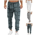 thumbnail image 1 of ZZwxWA Men Pants Man Checkered Printed Sports Casual Drawstring Ankle Pants Men Sweatpants Tax Free Weekend, 1 of 4