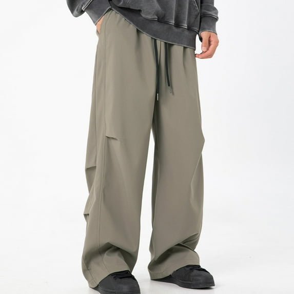 ZZwxWA Men Pants Men Outdoors Fashion Design Solid Casual Elastic Waist Pocket Cargo Pants Men Sweatpants Online Shopping