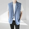 thumbnail image 1 of ZZwxWA Men Sleeveless Business Vest Blazers Dressy Open Front Button Up Lapel Work Vests Summer Casual Outwear wiht Pockets Holiday Gift Finder, 1 of 6