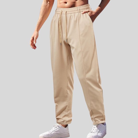 ZZwxWA Men Soft Jogger Yoga Sweatpants Flat Front Elastic Drawstring Lightweight Stretch Athletic Gym Pants for Workout Summer Saving