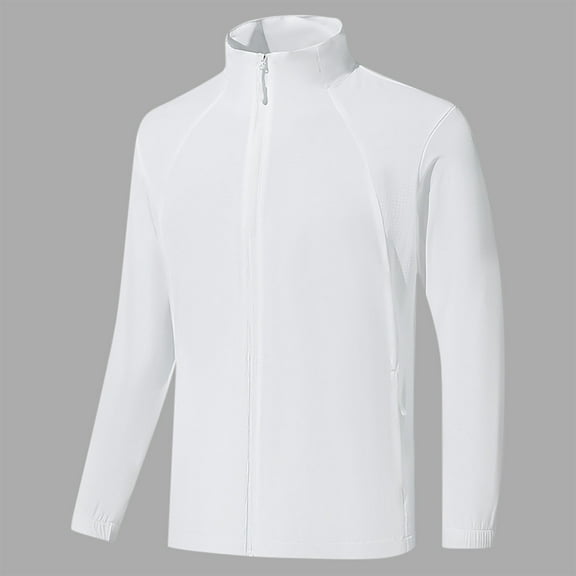ZZwxWA Men Summer Stand Up Collar Sun Jackets Solid Casual Long Sleeve Full Zip Jacket Coat Thin Sun Protection Clothing My Order