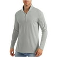 thumbnail image 1 of ZZwxWA Men UPF 50+ Long Sleeve Shirts 1/4 Zip Up SPF UV Sun Protection Rash Guard Outdoor Hiking Fishing Running T-Shirt Ultra Light Tax Free Weekend, 1 of 3