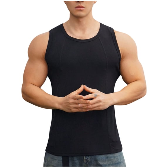 ZZwxWA Men's Athletic Compression Sleeveless Tank Top Summer Cool Dry Sports Running Breathable Workout Base Layer Tees