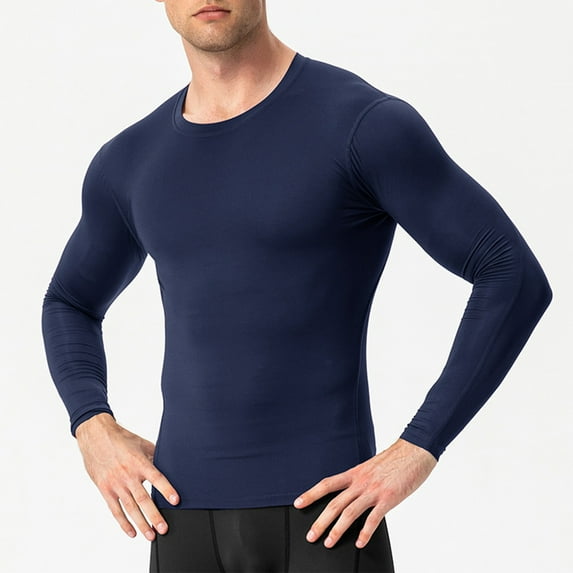 ZZwxWA Men's Compression Shirt Long Sleeve Cool Dry Workout Athletic Base Layer Undershirts for Running Basketball Cycling
