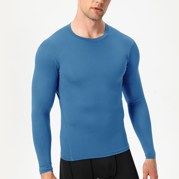 ZZwxWA Men's Compression Shirt Long Sleeve Cool Dry Workout Athletic Base Layer Undershirts for Running Basketball Cycling