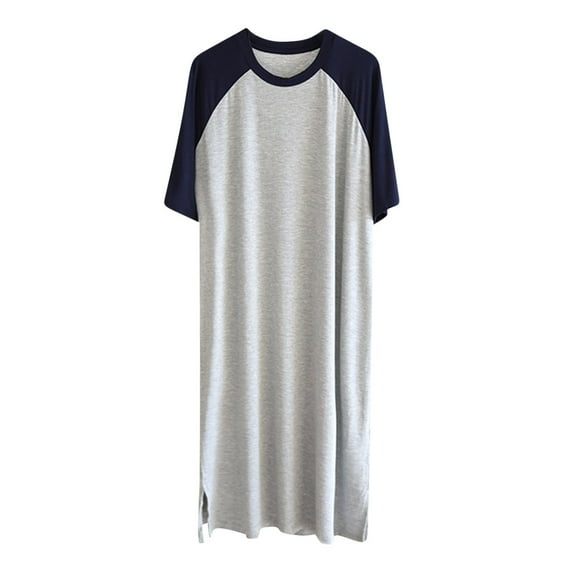 ZZwxWA Men's Crewneck Night Shirts for Sleep Raglan Sleeve Sleepwear Home Loungewear Big & Tall Pajamas Long Pullover Shirts Reduced Price