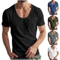 thumbnail image 1 of ZZwxWA Men's Heavyweight Pocket T-Shirt, Full-Cut Cotton Pocket Tee, Casual Short Sleeve Crewneck Athletic T-Shirt for Men Solid Workout Shirts Plus Size Daily Tops, 1 of 7