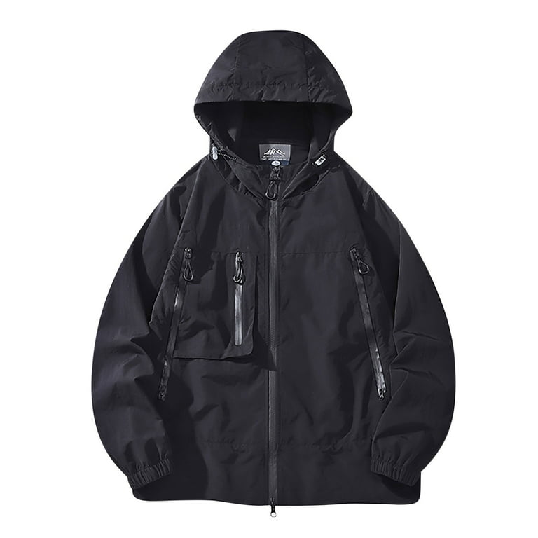 ZZwxWA Men's Oversized Hooded Rain Jackets Loose Fit ZZwxWA Men's Oversized Hooded Rain Jackets Loose Fit