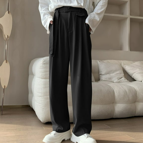 ZZwxWA Men's Pants Fashion Men's Solid Color Casual Elastic Lace Up Loose Sports Work Pants Golf Pants Men Holiday Saving