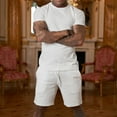 thumbnail image 1 of ZZwxWA Men's Short Sets Short Sleeve T-Shirts and Shorts Matching Set Solid Color Summer Outfits Casual Tracksuit, 1 of 6