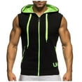 thumbnail image 1 of ZZwxWA Men's Sleeveless Slim Fit Hoodie Vest Zipper Drawstring Gilet Jacket with Pocket Men's Bodybuilding Hood Gym Tank Tops Discount, 1 of 6