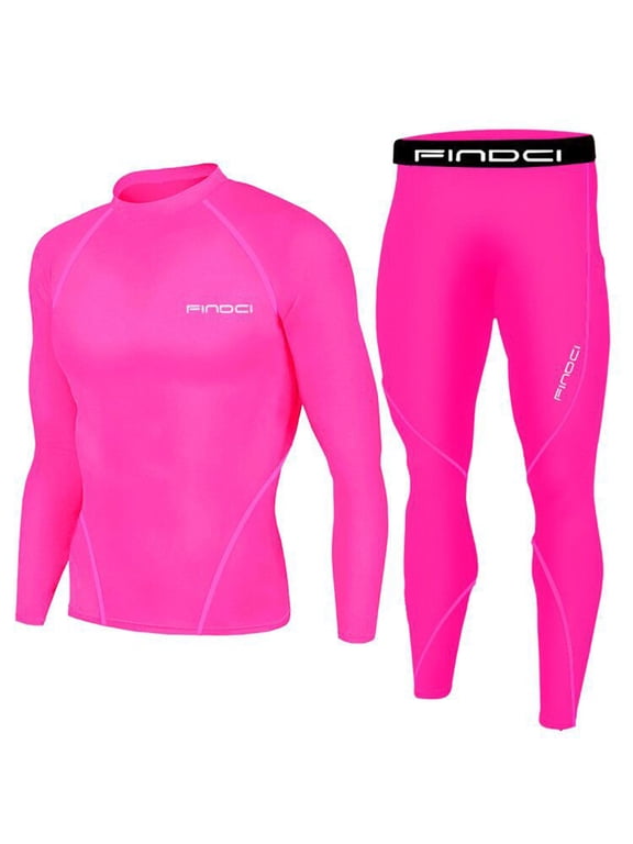 Men's Sports Running Sets Compression Shirt Pants Skin-Tight Long Sleeves Quick Dry Fitness Tracksuit Gym Yoga Suits 50% Off Clear
