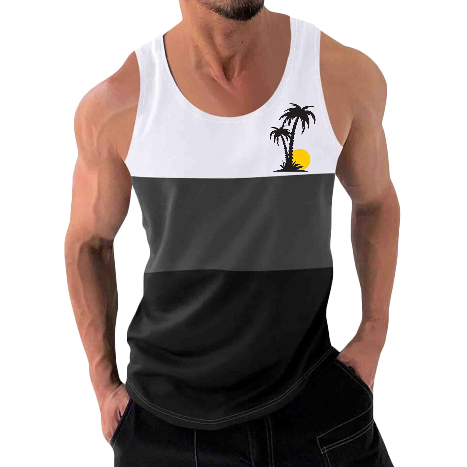 Men's Full Size Round Neck Tank Plus Size main image 1