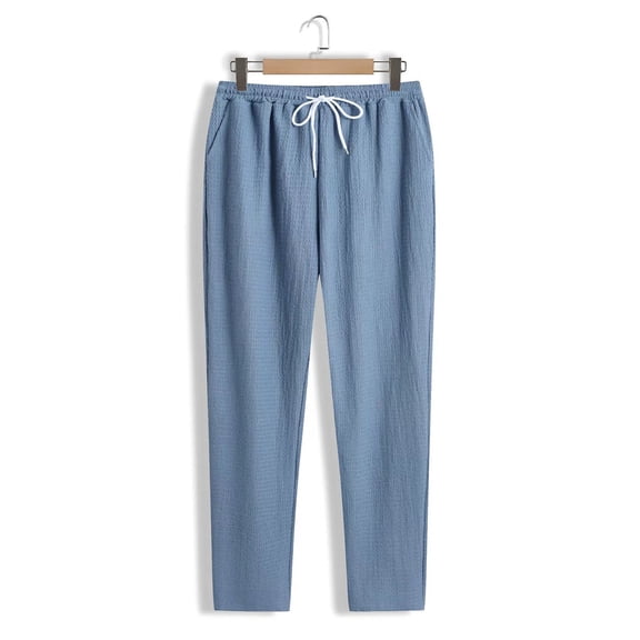 ZZwxWA Men's Wide Leg Pants Lace up Elastic Waist Loose Comfy Sweatpant Plus Size Fashion Baggy Dressy Casual Trouser