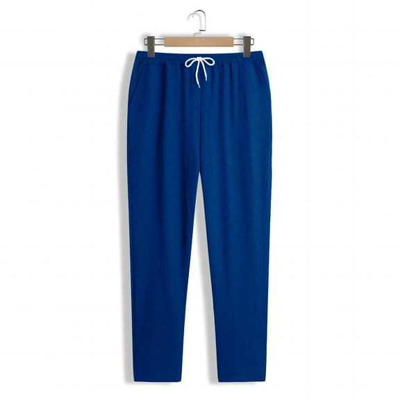 ZZwxWA Men's Wide Leg Pants Lace up Elastic Waist Loose Comfy Sweatpant Plus Size Fashion Baggy Dressy Casual Trouser