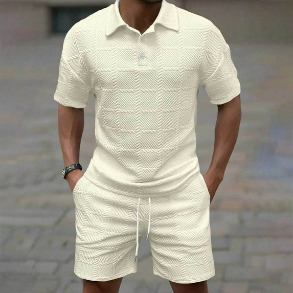 ZZwxWA Mens 2 Piece Short Set Summer Outfits Henley Shirt and Shorts Set Tracksuits Set Short Sleeve and Shorts Set for Men Online Shopping