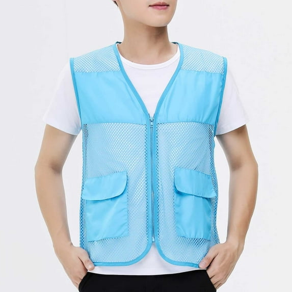 ZZwxWA Mens Breathable Mesh Vest Jacket Summer Casual Lightweight Cycling Travel Zip Up Vests Outdoor Fishing Work Waistcoat Online Shopping