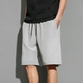thumbnail image 1 of Brondbend Mens Casual Shorts Baggy Solid Color Stretch Athletic Summer Drawstring Big and Tall Short Pants with Pockets Festival Gift, 1 of 6
