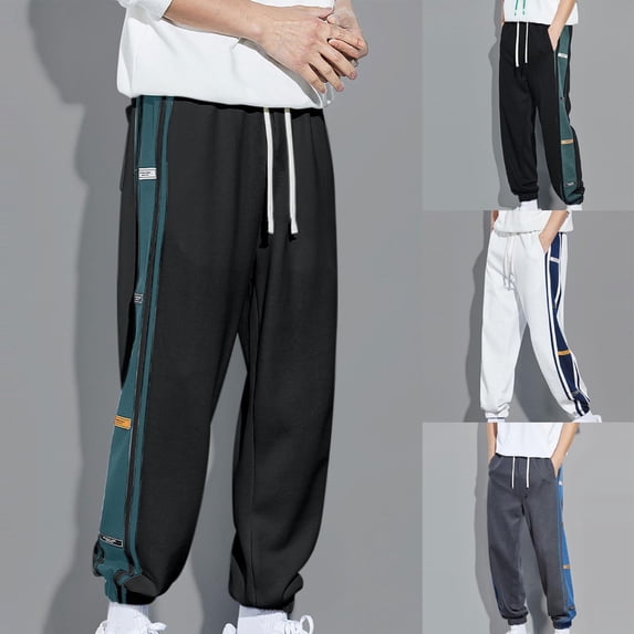 ZZwxWA Mens Casual Sweatpants Relaxed Fit Workout Athletic Jogger Pants Fashion Color Block Lightweight Track Pants Trouser Online Shopping