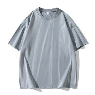 ZZwxWA Mens Oversized T Shirts Heavyweight Plain Basic Tees Short Sleeve Crewneck Loose Fit Spring T-Shirts Tops Clearance Sale